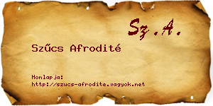 Szűcs Afrodité névjegykártya
