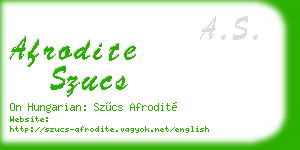 afrodite szucs business card