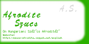 afrodite szucs business card